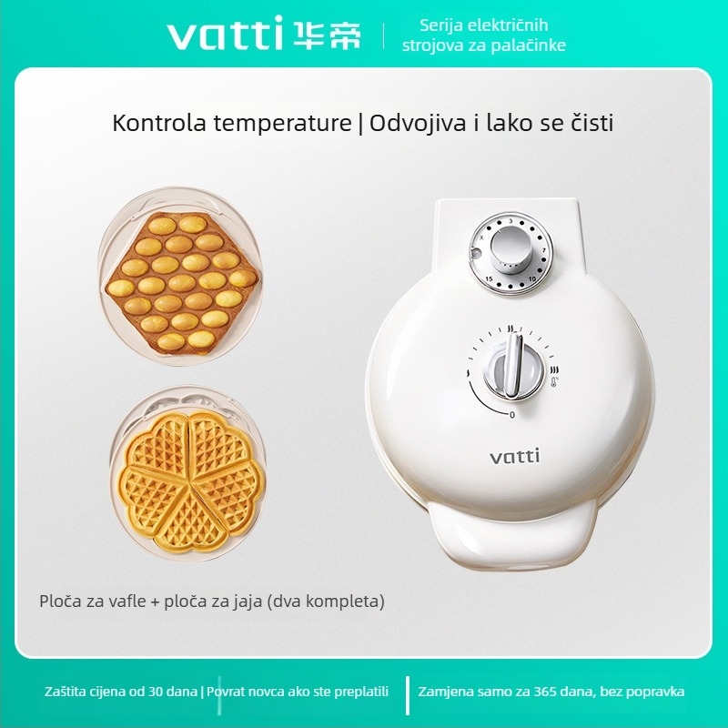 Električni waffle maker Vantage Vbd015c s dvostrukim grijanjem, 750W