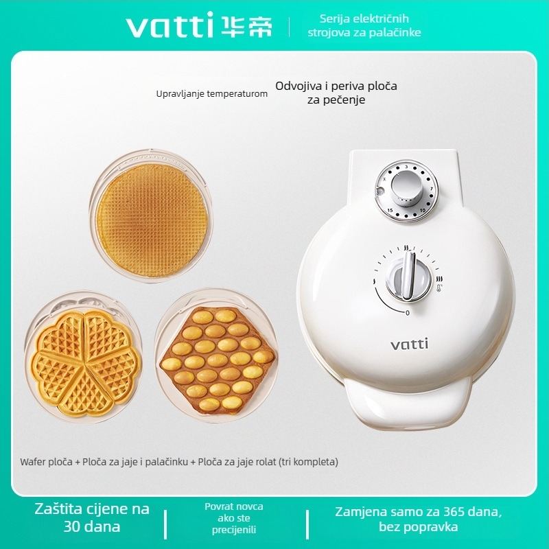 Električni waffle maker Vantage Vbd015c s dvostrukim grijanjem, 750W