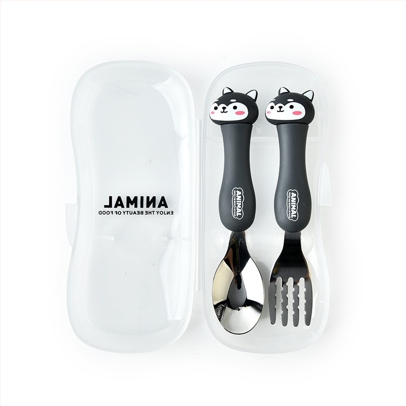 Sunny dječji set od nehrđajućeg čelika, vilica i žlica, karikatura stil, dvodijelni set, za djecu od 3 mjeseca
