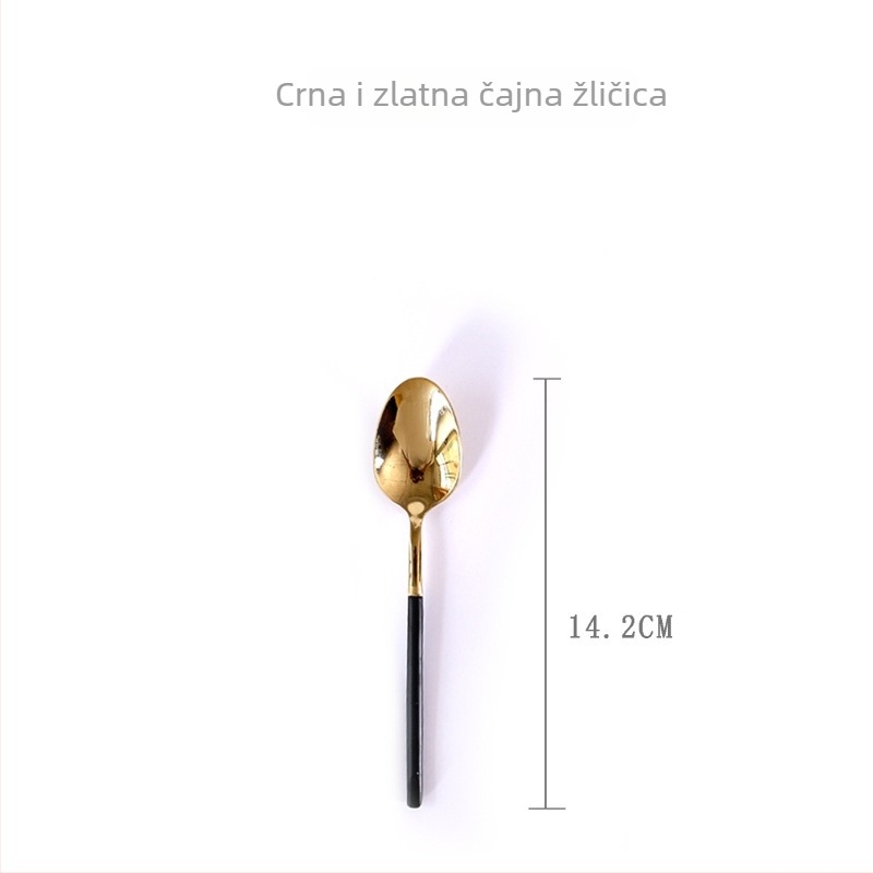 Set noževa, vilica i žlica od 304 nehrđajućeg čelika — zapadni stil stolnog posuđa, europski stil noža i vilice, ogledni sjaj, moderan minimalistički dizajn