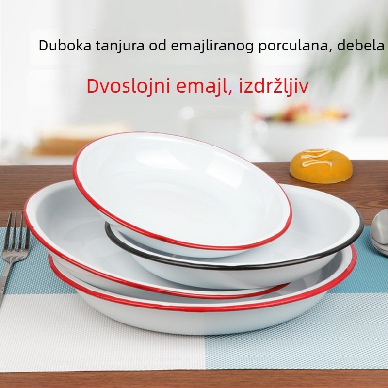 Porcelanska okrugla zdjela, jednobojni uzorak, japanski stil, površina ispod glazure