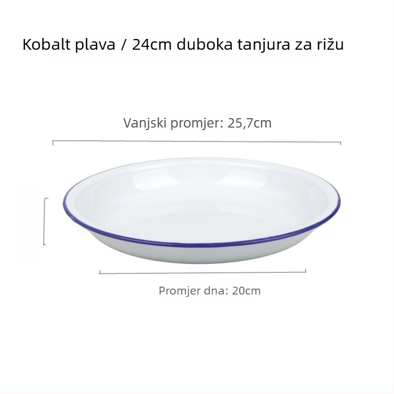Porcelanska okrugla zdjela, jednobojni uzorak, japanski stil, površina ispod glazure