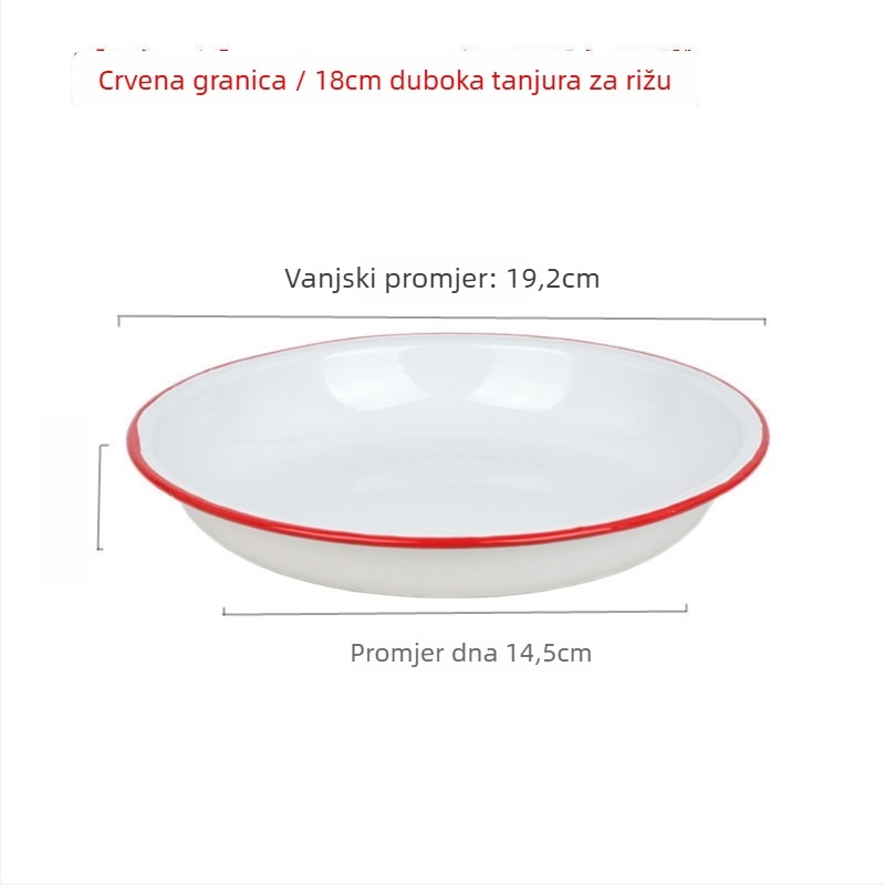 Porcelanska okrugla zdjela, jednobojni uzorak, japanski stil, površina ispod glazure