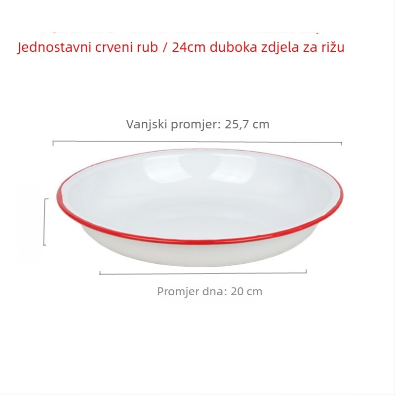 Porcelanska okrugla zdjela, jednobojni uzorak, japanski stil, površina ispod glazure