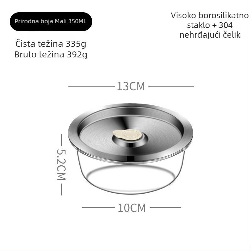 Staklena zdjela za parenje jaja s poklopcem, borosilikatno staklo, mikrovalna sigurnost, mogućnost ispisa logotipa, okrugli oblik, jednostavan suvremen stil