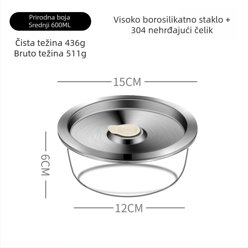 Staklena zdjela za parenje jaja s poklopcem, borosilikatno staklo, mikrovalna sigurnost, mogućnost ispisa logotipa, okrugli oblik, jednostavan suvremen stil