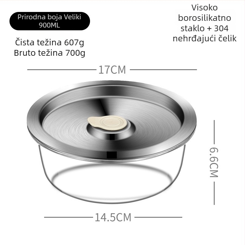 Staklena zdjela za parenje jaja s poklopcem, borosilikatno staklo, mikrovalna sigurnost, mogućnost ispisa logotipa, okrugli oblik, jednostavan suvremen stil