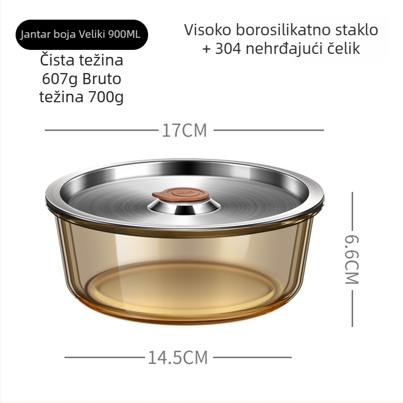 Staklena zdjela za parenje jaja s poklopcem, borosilikatno staklo, mikrovalna sigurnost, mogućnost ispisa logotipa, okrugli oblik, jednostavan suvremen stil