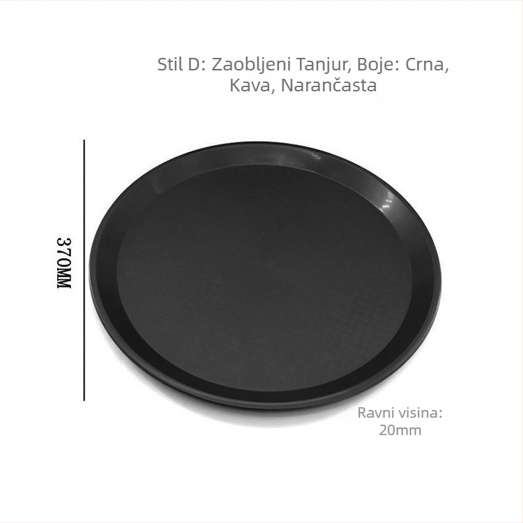 Plastični poslužni pladnjevi, debeli, protuklizni, kvadratnog oblika, 18–18,9 cm, za hotele i restorane, tisk logotipa i prilagodba