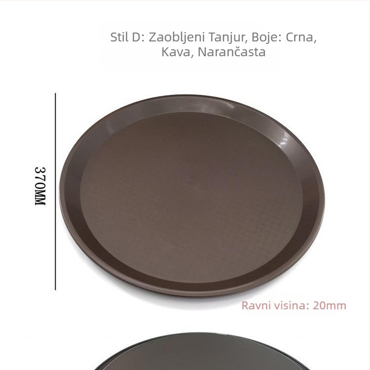 Plastični poslužni pladnjevi, debeli, protuklizni, kvadratnog oblika, 18–18,9 cm, za hotele i restorane, tisk logotipa i prilagodba