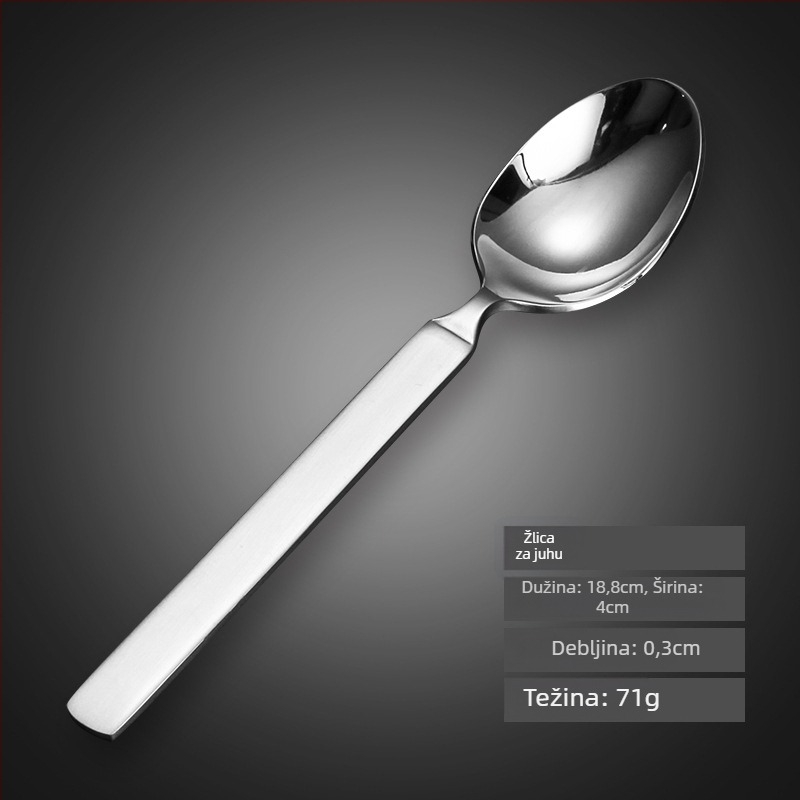 Trodjelni set pribora: nož, vilica, žlica od 304 nehrđajućeg čelika, debeli dizajn, ogledni završetak, zapadnjački stil