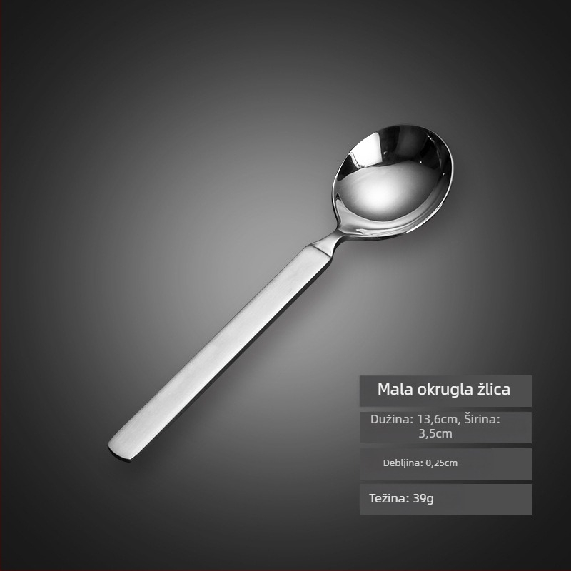 Trodjelni set pribora: nož, vilica, žlica od 304 nehrđajućeg čelika, debeli dizajn, ogledni završetak, zapadnjački stil