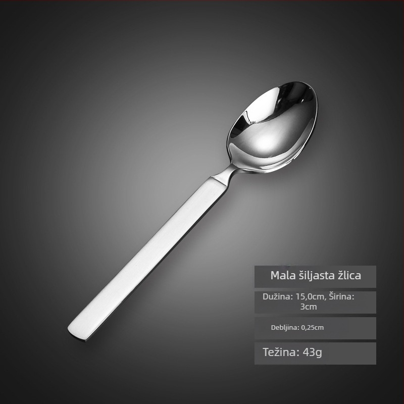 Trodjelni set pribora: nož, vilica, žlica od 304 nehrđajućeg čelika, debeli dizajn, ogledni završetak, zapadnjački stil