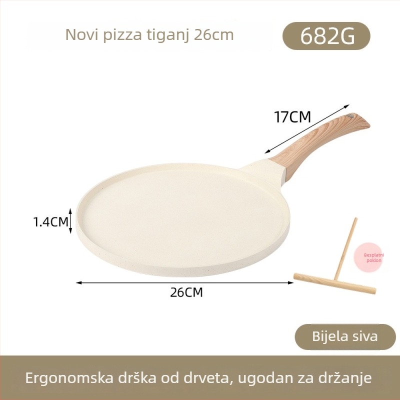 Tiganj za doručak – jaja i palačinke, s antiadhesivnim premazom, aluminijska legura, ravno dno, trostruko dno, kompatibilan sa svim štednjacima