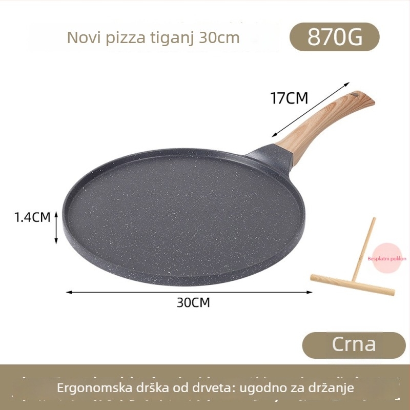 Tiganj za doručak – jaja i palačinke, s antiadhesivnim premazom, aluminijska legura, ravno dno, trostruko dno, kompatibilan sa svim štednjacima