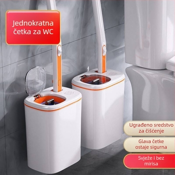 Jednokratni set četke za WC, zidni, za japansku kupaonicu, s zamjenjivom glavom, plastična konstrukcija