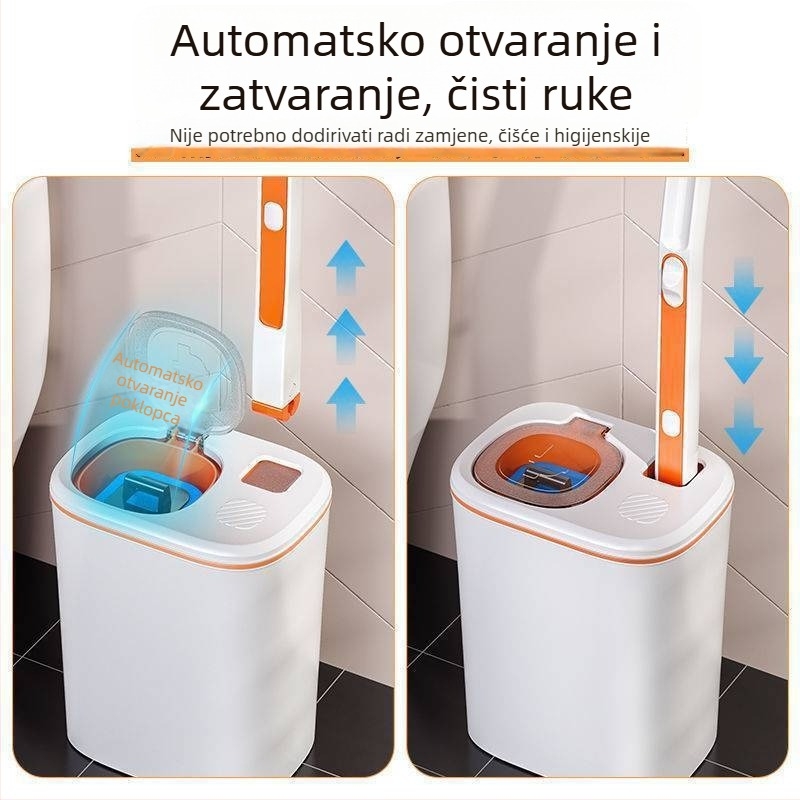 Jednokratni set četke za WC, zidni, za japansku kupaonicu, s zamjenjivom glavom, plastična konstrukcija