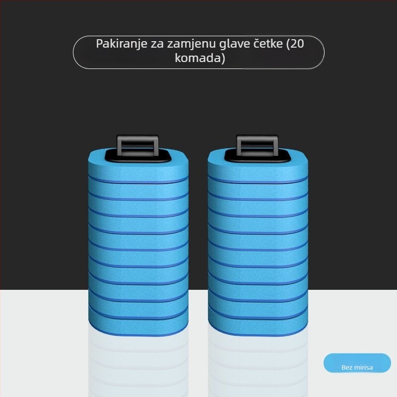 Jednokratni set četke za WC, zidni, za japansku kupaonicu, s zamjenjivom glavom, plastična konstrukcija