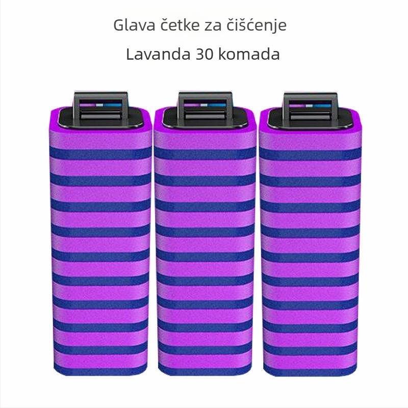 Jednokratni set četke za WC, zidni, za japansku kupaonicu, s zamjenjivom glavom, plastična konstrukcija