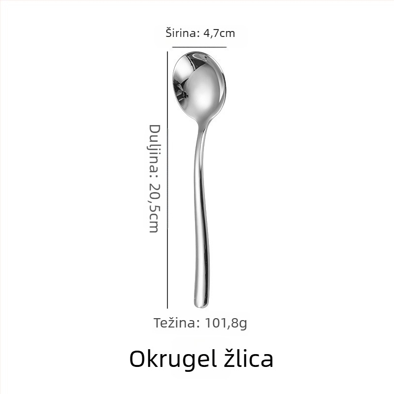Zapadni set posuđa za stol s nožem za steak, vilicom i žlicom – nehrđajući čelik 201, poliranje ogledalom, stil lagani luksuz retro, mogućnost tiskanja logotipa