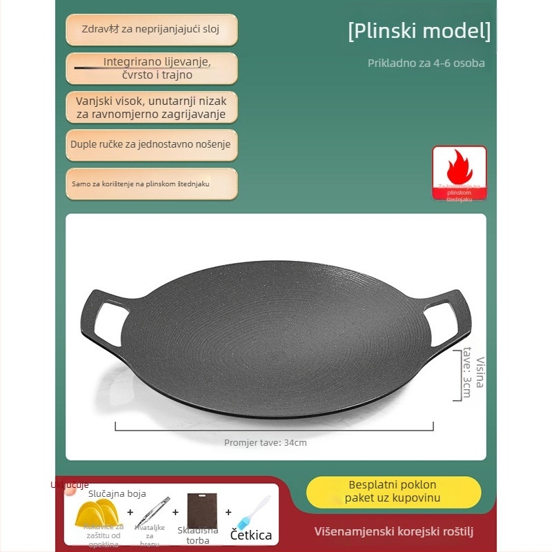 Okrugli aluminijski grill tiganj za roštilj, Cindy coco, lako za čišćenje, neprijanjiva površina, prilagodba obrade, podrijetlo Lishui