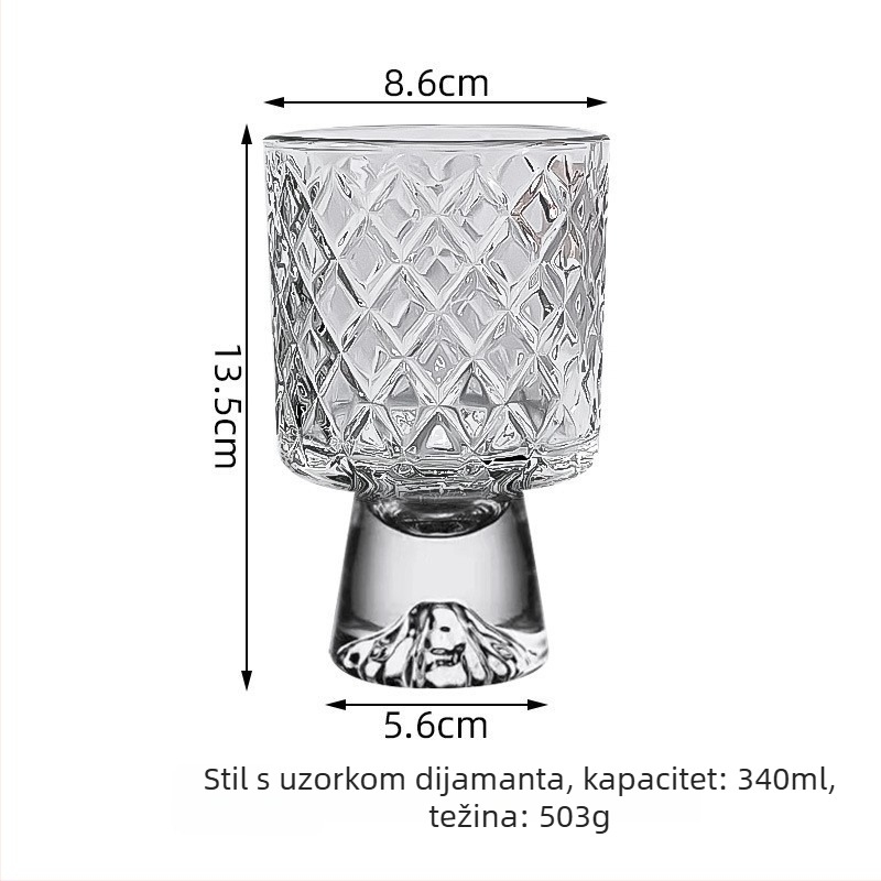 Visoko čašica za desert od običnog stakla za jogurt, sladoled, milkshake i mousse; kružni, jednovrstni dizajn; moguć tisak logotipa; prilagodba dostupna; pakiranje u papirnatu kutiju