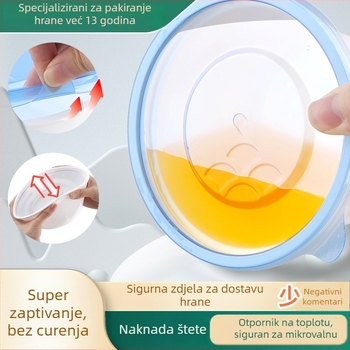 Jednokratna plastična zdjela, prehrambene kvalitete, mikrovalno sigurna, nepropusna s poklopcem.
