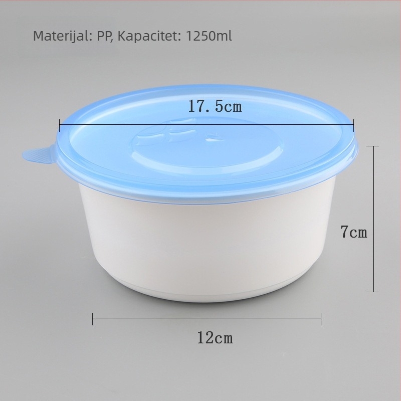 Jednokratna plastična zdjela, prehrambene kvalitete, mikrovalno sigurna, nepropusna s poklopcem.