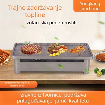 Ploča za roštilj — aluminijska kvadratna, prilagodljiva, modern minimalistički stil
