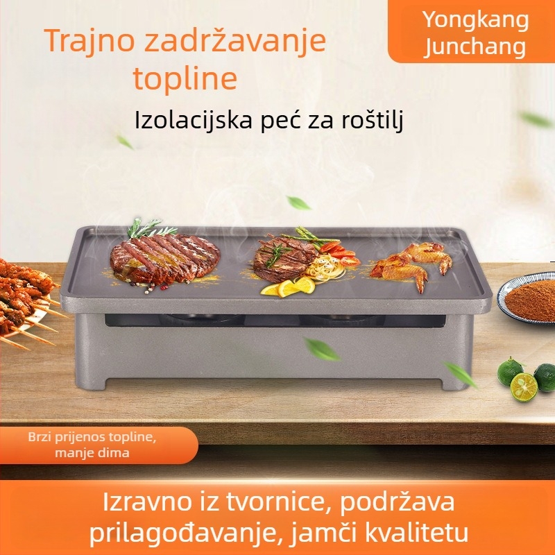 Ploča za roštilj — aluminijska kvadratna, prilagodljiva, modern minimalistički stil
