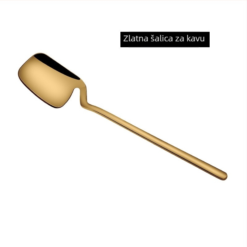 Višenamjenski set kašike i vilice od nehrđajućeg čelika 304, suvremen stil minimalističan, zrcalno poliranje, pogodno za odrasle, mogućnost ispisa logotipa