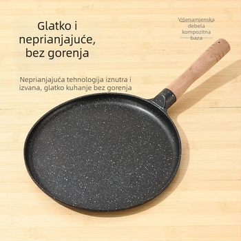 Tava od Maifan kamena s ravnim dnom, neprijanjajući, za odreske i jaja, kompatibilna s indukcijskim kuhalom i plinskim štednjakom.