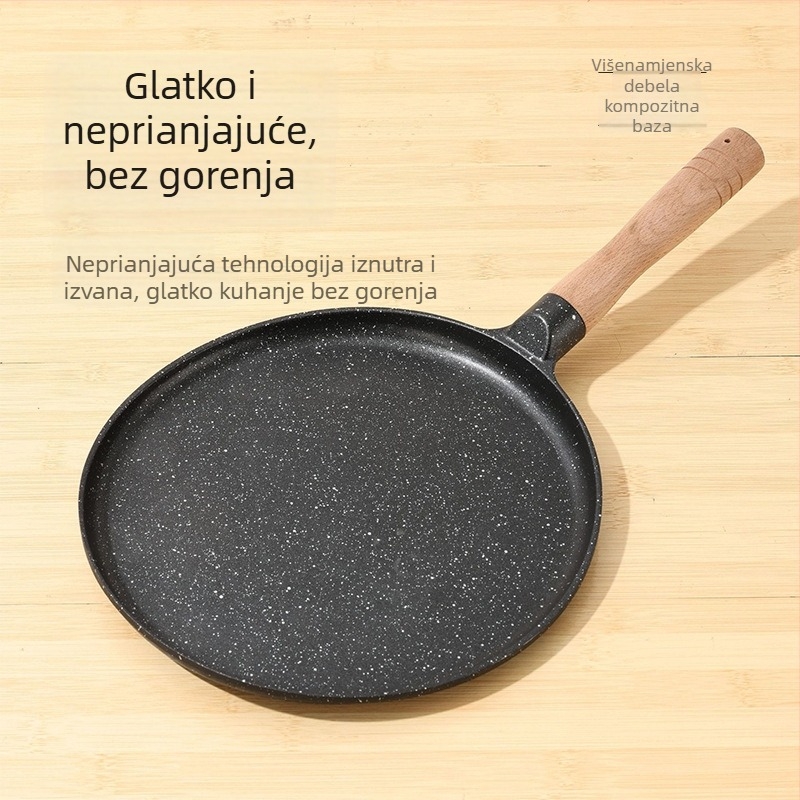 Tava od Maifan kamena s ravnim dnom, neprijanjajući, za odreske i jaja, kompatibilna s indukcijskim kuhalom i plinskim štednjakom.