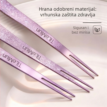 Dvostruka vilica za voće i desertna žlica od čistog titana, lagani luksuzni retro stil, Worthbuy, za djecu