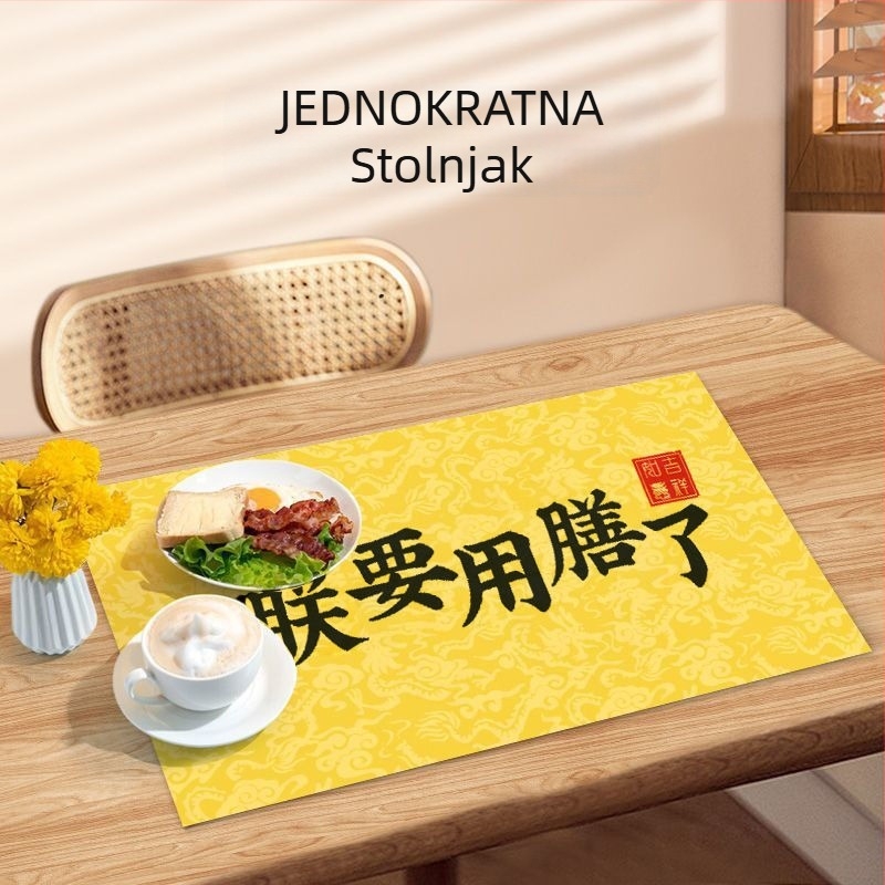 Jednokratni PE stolnjak, vodootporan i otporan na masnoće, pravokutni, debljina 1 nit