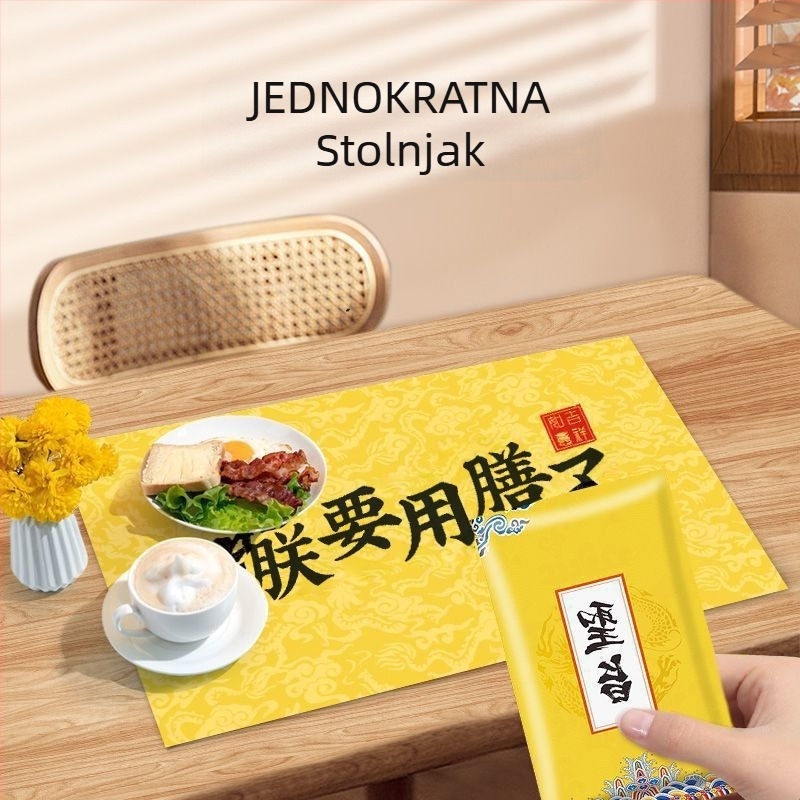 Jednokratni PE stolnjak, vodootporan i otporan na masnoće, pravokutni, debljina 1 nit