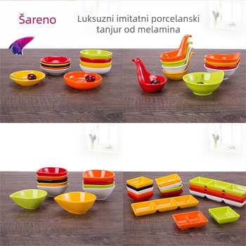 Melaminsko posuđe s drškom – nepravilnog oblika, kineski stil, set posuda za umake s logom