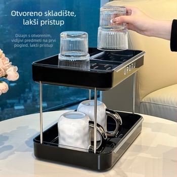 Plastični držač čaša za stolni prostor s dvostrukim odvodom, modernog jednostavnog stila