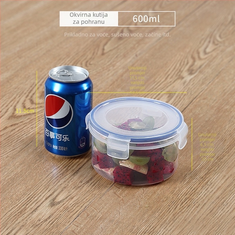 Prozirna plastična kutija za hranu s poklopcem – izolirana, mikrovalna kompatibilna, 800–1000 ml