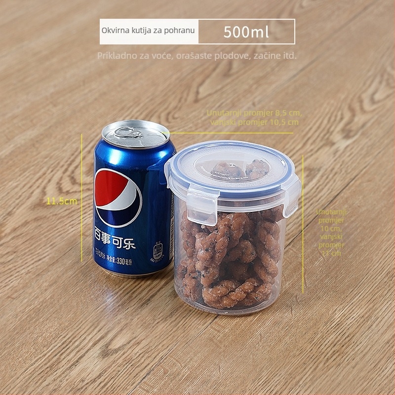 Prozirna plastična kutija za hranu s poklopcem – izolirana, mikrovalna kompatibilna, 800–1000 ml
