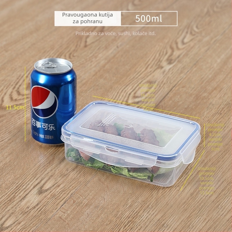 Prozirna plastična kutija za hranu s poklopcem – izolirana, mikrovalna kompatibilna, 800–1000 ml