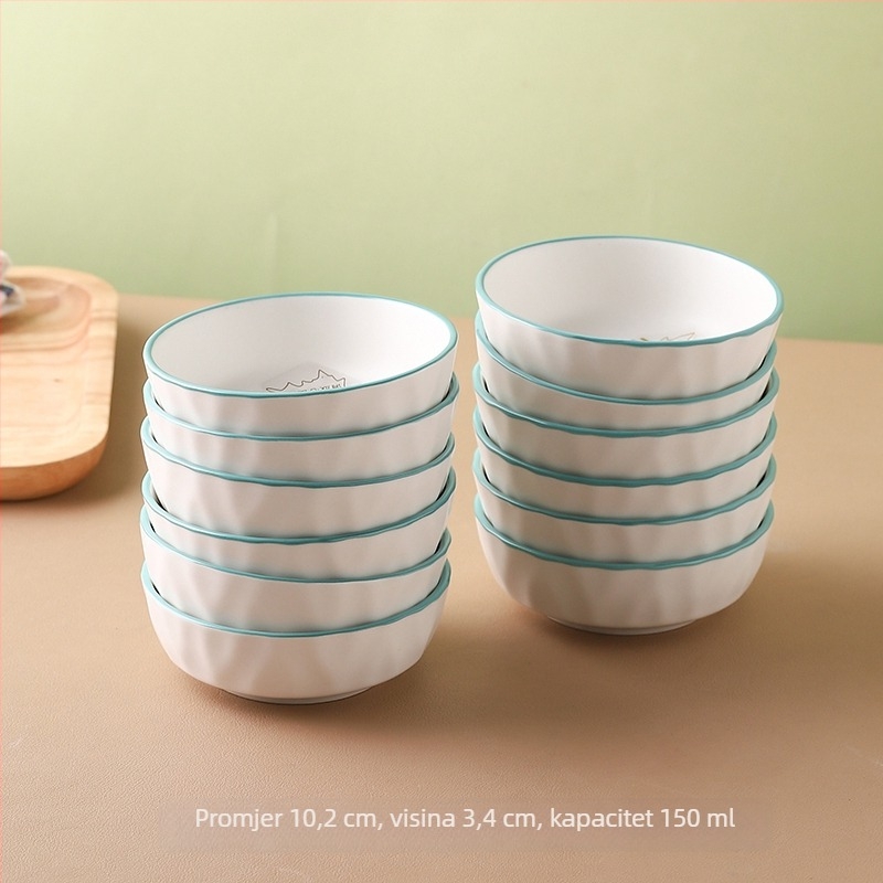 Porcelanski tanjur za kiseli krastavac i začine, okrugli tanjur s motivom biljaka