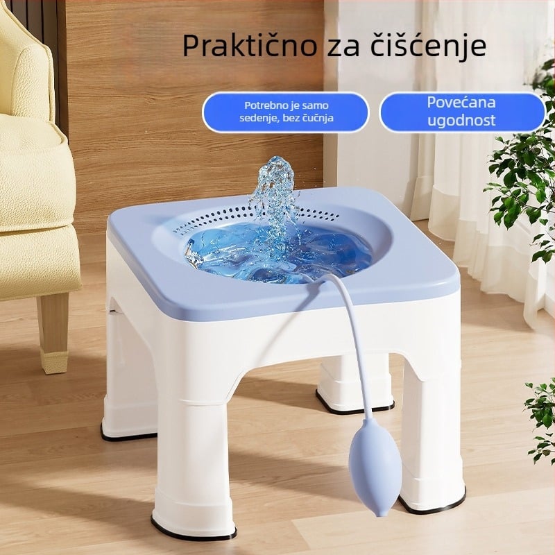 Plastični sjedeći kupelj za hemoroide i njegu prostate s podignutim dizajnom – uron uređaj za odrasle