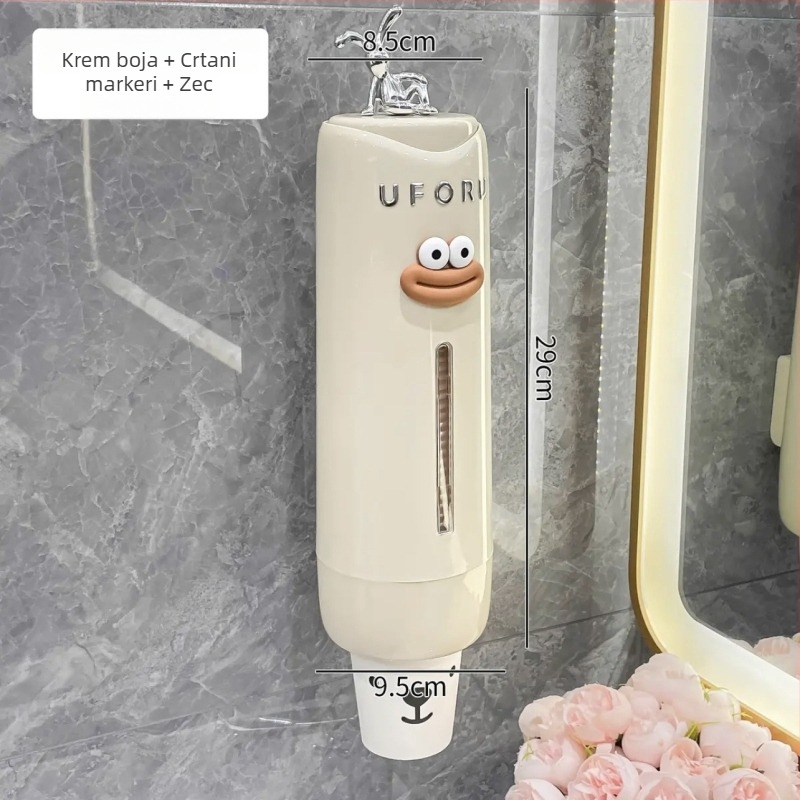 Držač za čaše za jednokratne papirnate čaše, zidni, bez bušenja, plastika, 330 g, moderan minimalistički stil