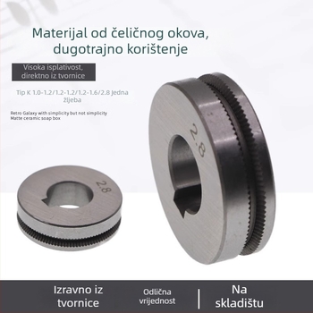 Duplo pokretni zupčasti kotač za dovod žice za CO2 zavarivački pištolj, glava žice flux-core 2,8 mm, zubi tipa K