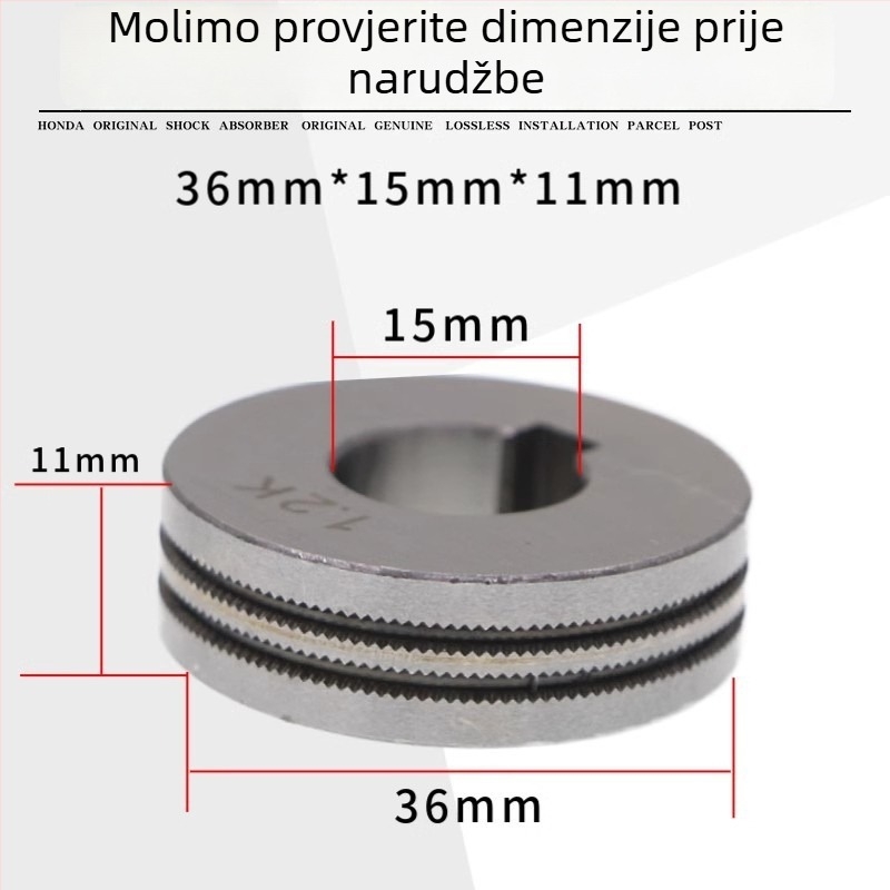 Duplo pokretni zupčasti kotač za dovod žice za CO2 zavarivački pištolj, glava žice flux-core 2,8 mm, zubi tipa K