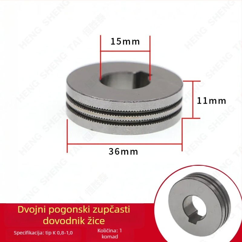 Duplo pokretni zupčasti kotač za dovod žice za CO2 zavarivački pištolj, glava žice flux-core 2,8 mm, zubi tipa K