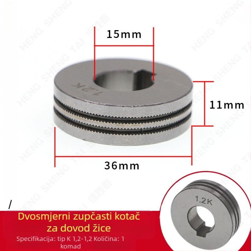 Duplo pokretni zupčasti kotač za dovod žice za CO2 zavarivački pištolj, glava žice flux-core 2,8 mm, zubi tipa K