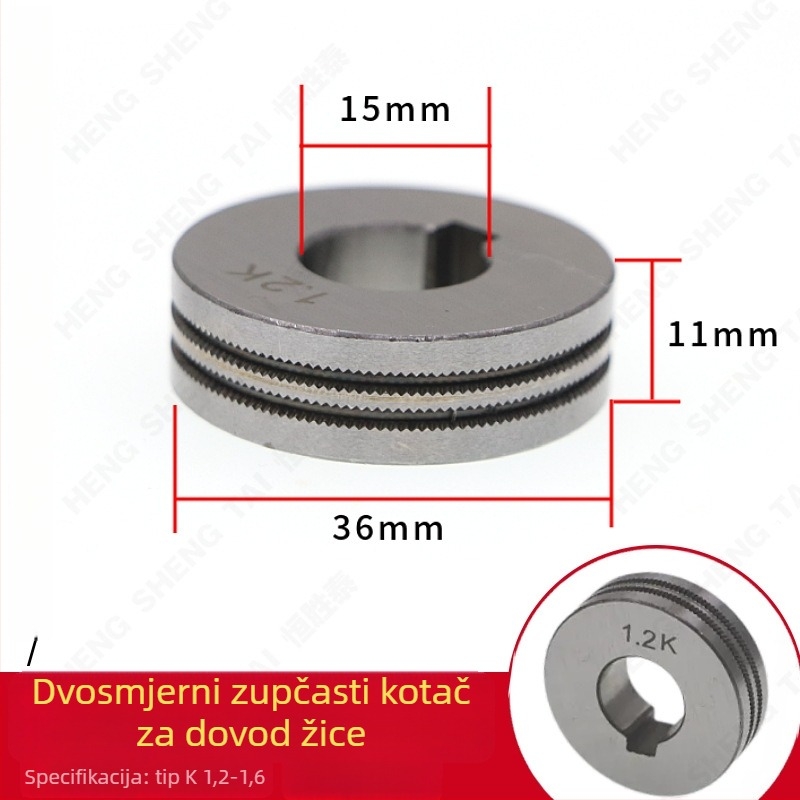 Duplo pokretni zupčasti kotač za dovod žice za CO2 zavarivački pištolj, glava žice flux-core 2,8 mm, zubi tipa K