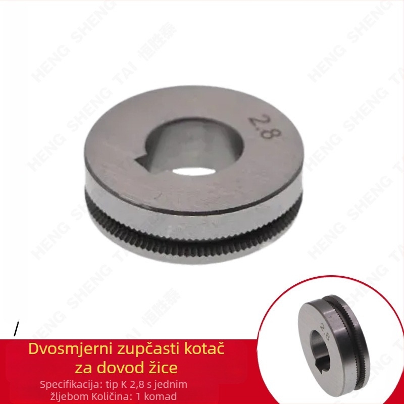 Duplo pokretni zupčasti kotač za dovod žice za CO2 zavarivački pištolj, glava žice flux-core 2,8 mm, zubi tipa K